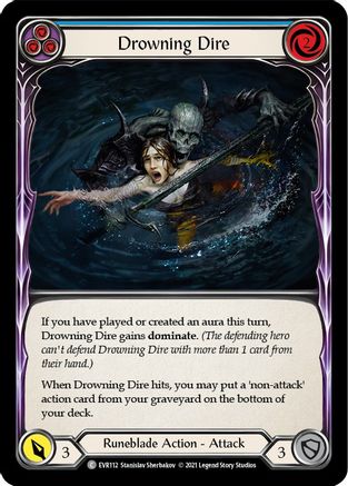 Drowning Dire (Blue) [EVR112] (Everfest)  1st Edition Normal Flesh And Blood Single Flesh And Blood   