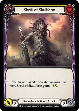 Shrill of Skullform (Yellow) [EVR117] (Everfest)  1st Edition Rainbow Foil Flesh And Blood Single Flesh And Blood   