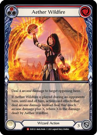 Aether Wildfire [EVR123] (Everfest)  1st Edition Extended Art Rainbow Foil Flesh And Blood Single Flesh And Blood   