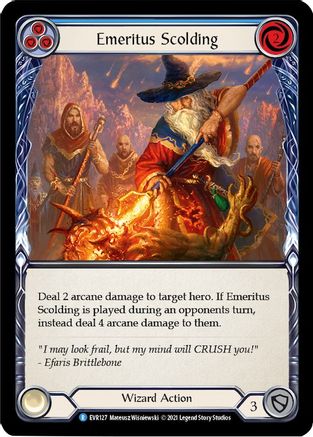 Emeritus Scolding (Blue) [EVR127] (Everfest)  1st Edition Normal Flesh And Blood Single Flesh And Blood   