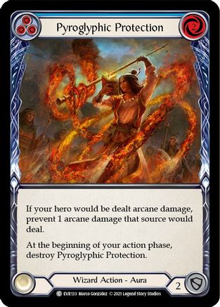 Pyroglyphic Protection (Blue) [EVR133] (Everfest)  1st Edition Normal Flesh And Blood Single Flesh And Blood   