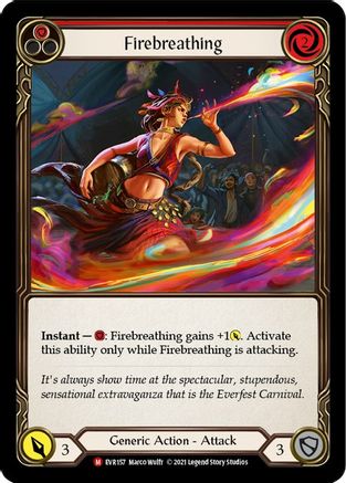 Firebreathing [EVR157] (Everfest)  1st Edition Rainbow Foil Flesh And Blood Single Flesh And Blood   