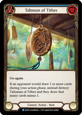 Talisman of Tithes [EVR192] (Everfest)  1st Edition Cold Foil Flesh And Blood Single Flesh And Blood   