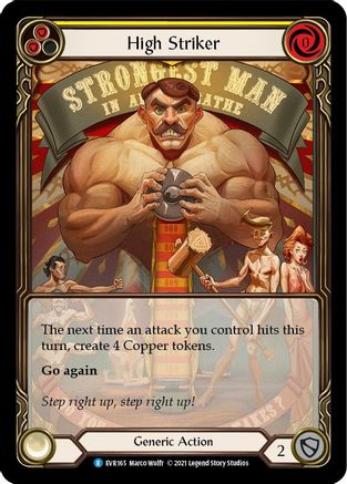 High Striker (Yellow) [EVR165] (Everfest)  1st Edition Extended Art Rainbow Foil Flesh And Blood Single Flesh And Blood   