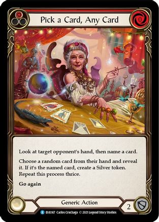 Pick a Card, Any Card (Red) [EVR167] (Everfest)  1st Edition Rainbow Foil Flesh And Blood Single Flesh And Blood   