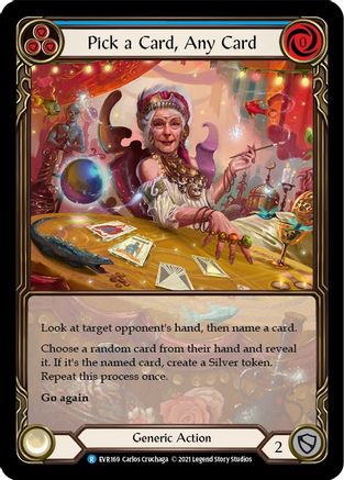Pick a Card, Any Card (Blue) [EVR169] (Everfest)  1st Edition Extended Art Rainbow Foil Flesh And Blood Single Flesh And Blood   