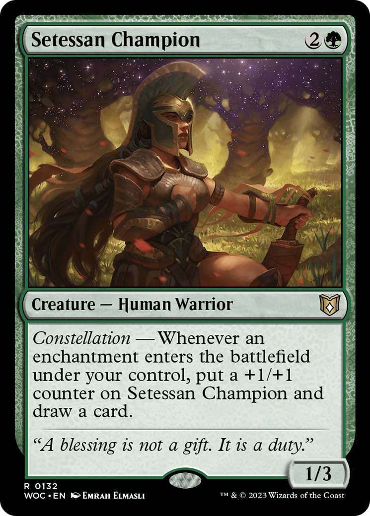Setessan Champion (WOC-132) [Wilds of Eldraine Commander] MTG Single Wizards of the Coast