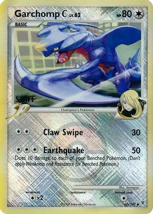 Garchomp C - 60/147 (League Promo) [Staff] () Reverse Holofoil [Promos: League & Championship Cards] Pokemon Single Pokémon