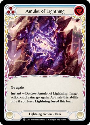 Amulet of Lightning (Blue) [LXI021] (Tales of Aria Lexi Blitz Deck)  1st Edition Normal Flesh And Blood Single Flesh And Blood   