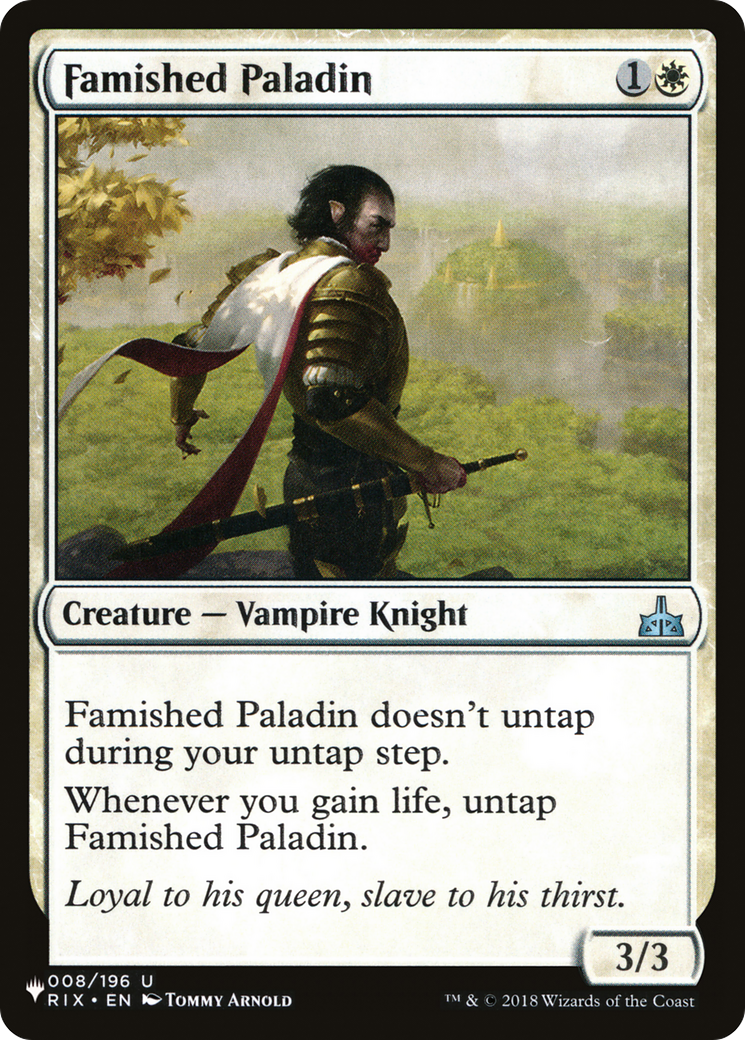 Famished Paladin (LIST-RIX-8) [Mystery Booster] The List MTG Single Wizards of the Coast