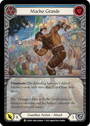 Macho Grande (Blue) [LGS089] (Promo)  Rainbow Foil Flesh And Blood Single Flesh And Blood   