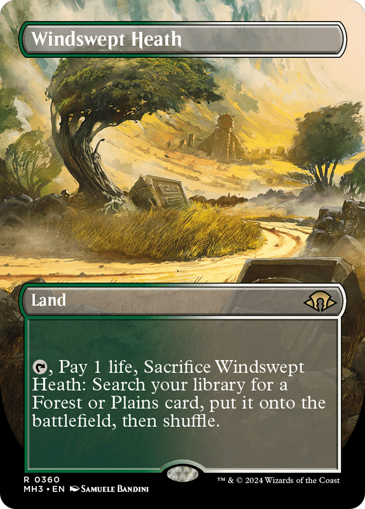 Windswept Heath (MH3-360) [Modern Horizons 3] (Borderless) Foil MTG Single Wizards of the Coast