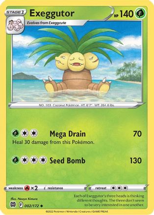 Exeggutor (2/172) Reverse Holofoil [SWSH: Brilliant Stars] Pokemon Single Pokémon