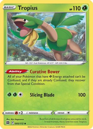Tropius (5/172) Reverse Holofoil [SWSH: Brilliant Stars] Pokemon Single Pokémon