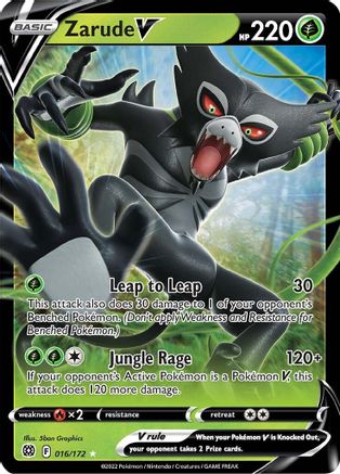 Zarude V (16/172) Holofoil [SWSH: Brilliant Stars] Pokemon Single Pokémon