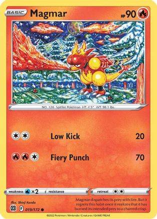 Magmar (19/172) Reverse Holofoil [SWSH: Brilliant Stars] Pokemon Single Pokémon