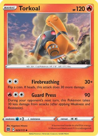 Torkoal (23/172) Reverse Holofoil [SWSH09 Brilliant Stars] Pokemon Single Pokémon
