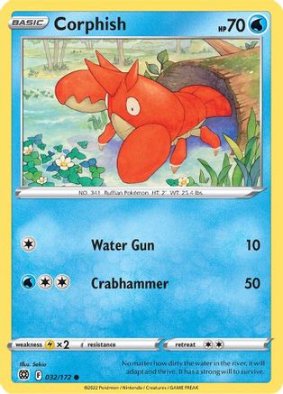 Corphish (32/172) Reverse Holofoil [SWSH: Brilliant Stars] Pokemon Single Pokémon