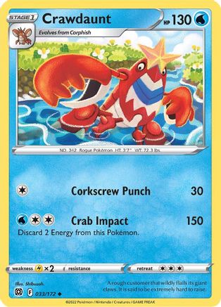 Crawdaunt (33/172) [SWSH: Brilliant Stars] Pokemon Single Pokémon