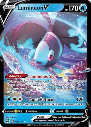 Lumineon V (40/172) Holofoil [SWSH: Brilliant Stars] Pokemon Single Pokémon