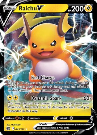 Raichu V (45/172) Holofoil [SWSH: Brilliant Stars] Pokemon Single Pokémon