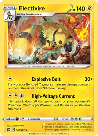Electivire (47/172) [SWSH: Brilliant Stars] Pokemon Single Pokémon