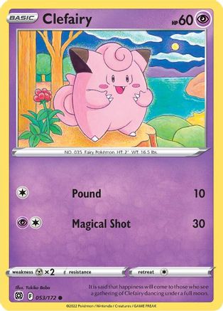Clefairy (53/172) Reverse Holofoil [SWSH: Brilliant Stars] Pokemon Single Pokémon