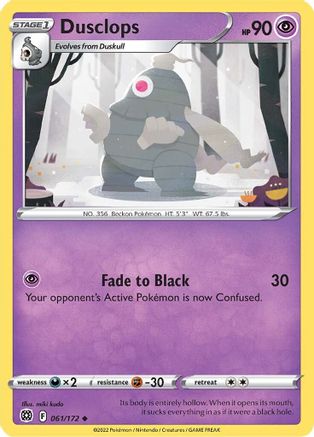 Dusclops (61/172) Reverse Holofoil [SWSH: Brilliant Stars] Pokemon Single Pokémon