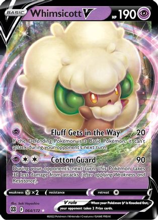 Whimsicott V (64/172) Holofoil [SWSH: Brilliant Stars] Pokemon Single Pokémon