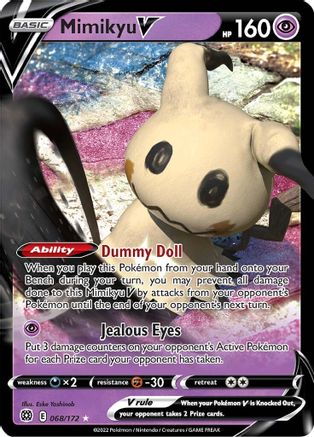 Mimikyu V (68/172) Holofoil [SWSH: Brilliant Stars] Pokemon Single Pokémon