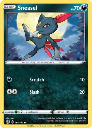 Sneasel (86/172) Reverse Holofoil [SWSH: Brilliant Stars] Pokemon Single Pokémon