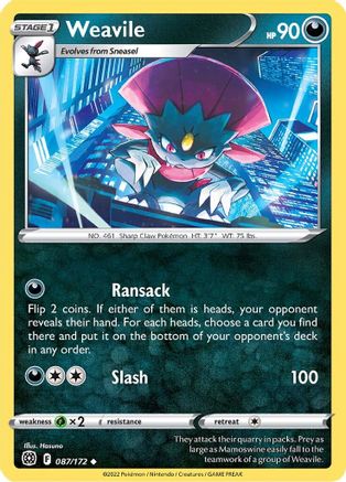 Weavile (87/172) [SWSH: Brilliant Stars] Pokemon Single Pokémon