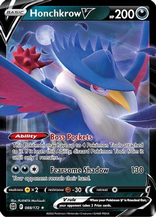 Honchkrow V (88/172) Holofoil [SWSH: Brilliant Stars] Pokemon Single Pokémon