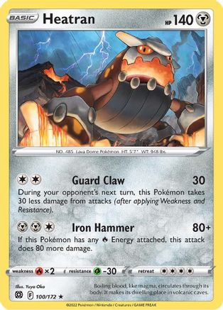 Heatran (100/172) [SWSH: Brilliant Stars] Pokemon Single Pokémon