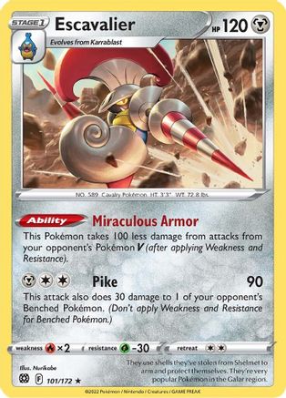 Escavalier (101/172) Reverse Holofoil [SWSH: Brilliant Stars] Pokemon Single Pokémon