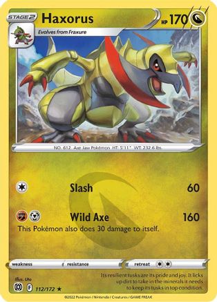 Haxorus (112/172) Reverse Holofoil [SWSH: Brilliant Stars] Pokemon Single Pokémon