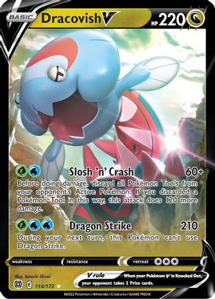 Dracovish V (114/172) Holofoil [SWSH: Brilliant Stars] Pokemon Single Pokémon