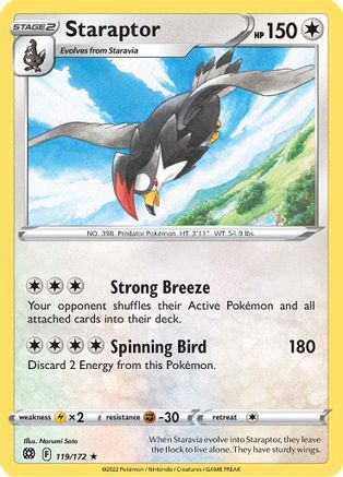 Staraptor (119/172) Reverse Holofoil [SWSH: Brilliant Stars] Pokemon Single Pokémon