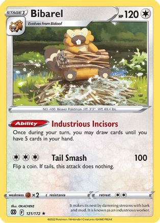 Bibarel (121/172) Holofoil [SWSH: Brilliant Stars] Pokemon Single Pokémon