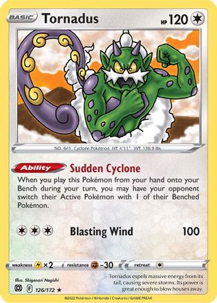 Tornadus (126/172) Reverse Holofoil [SWSH: Brilliant Stars] Pokemon Single Pokémon