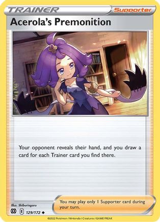 Acerola's Premonition (129/172) Reverse Holofoil [SWSH: Brilliant Stars] Pokemon Single Pokémon
