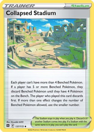 Collapsed Stadium (137/172) Reverse Holofoil [SWSH: Brilliant Stars] Pokemon Single Pokémon