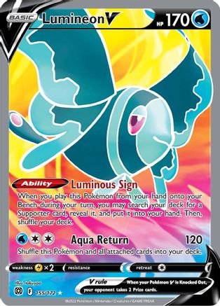 Lumineon V (Full Art) (155/172) Holofoil [SWSH: Brilliant Stars] Pokemon Single Pokémon