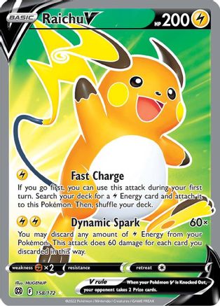 Raichu V (Full Art) (158/172) Holofoil [SWSH: Brilliant Stars] Pokemon Single Pokémon