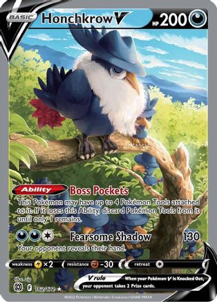 Honchkrow V (Alternate Full Art) (162/172) Holofoil [SWSH: Brilliant Stars] Pokemon Single Pokémon