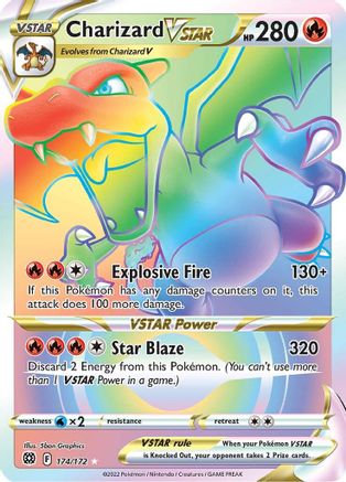 Charizard VSTAR (Secret) (174/172) - [SWSH: Brilliant Stars] Holofoil Pokemon Single Pokémon