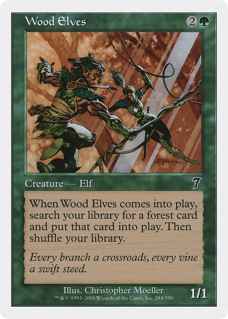 Wood Elves (7ED-284) [7th Edition] Foil MTG Single Wizards of the Coast
