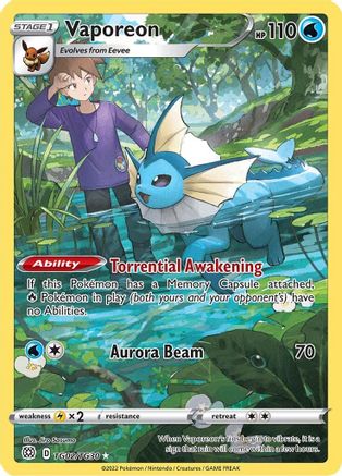Vaporeon TG02/30 Holofoil [SWSH: Brilliant Stars Trainer Gallery] Pokemon Single Pokémon