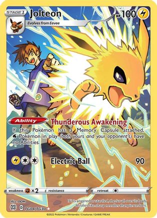 Jolteon TG04/30 Holofoil [SWSH: Brilliant Stars Trainer Gallery] Pokemon Single Pokémon