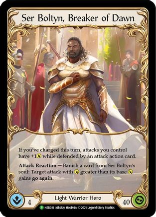 Ser Boltyn, Breaker of Dawn [HER031] (Promo)  Cold Foil Flesh And Blood Single Flesh And Blood   